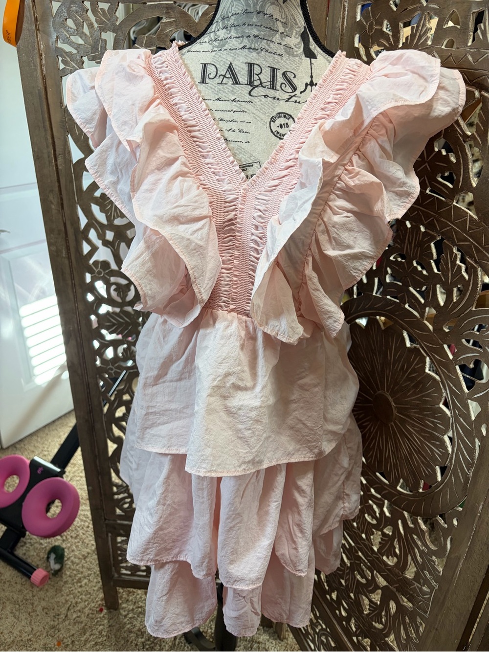 Simply Southern Pink Ruffled Tiered Summer Dress - Picture 2 of 4